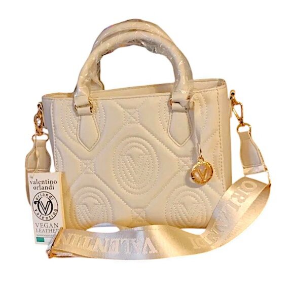 Valentino Orlandi Bone White Vegan Leather Crossbody 👜 NWT $299 - Picture 2 of 11